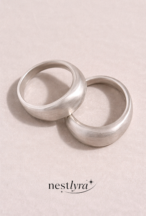 Geometric Handcrafted Silver Band