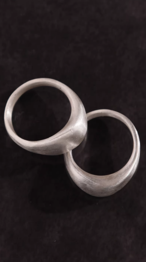 Geometric Handcrafted Silver Band