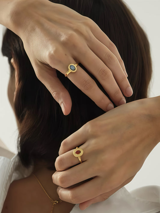 Vintage Dual Gem Open Ring