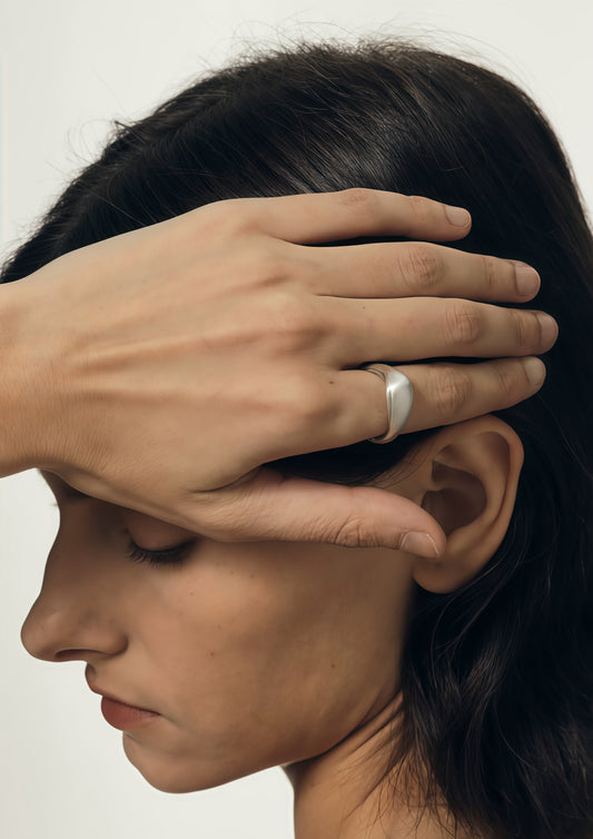 Geometric Handcrafted Silver Band