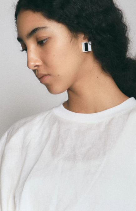 Ivory Shell & Black Onyx Statement Studs