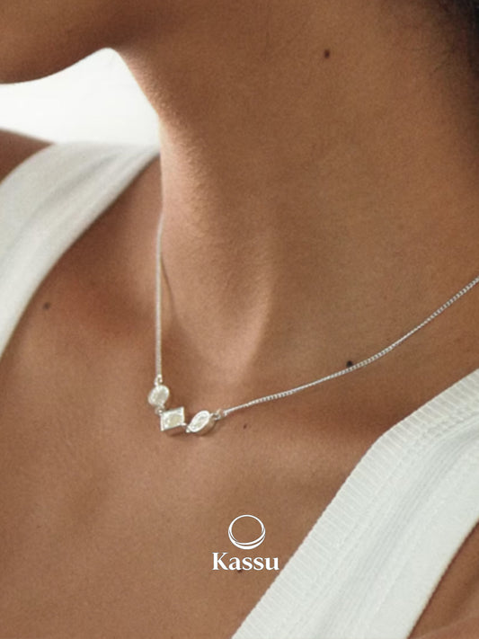 Minimal Geo Silver-Tone Pendant