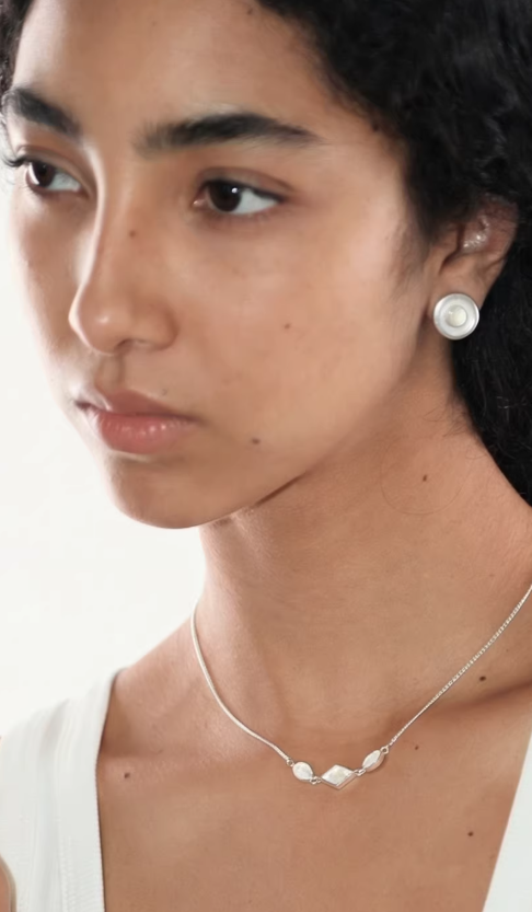 Dual Tone Agate Vintage Studs