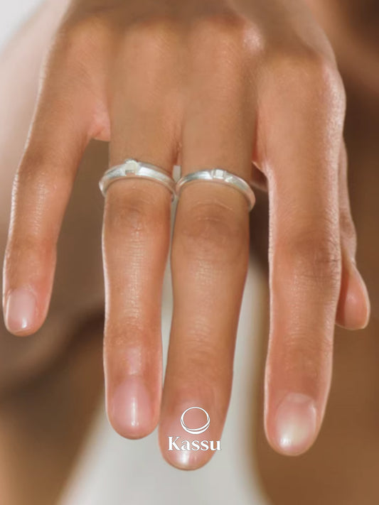 Slim Shell Accent Stack Ring