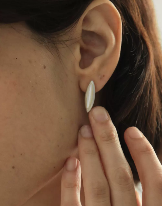 Artisan Shell Diamond Studs